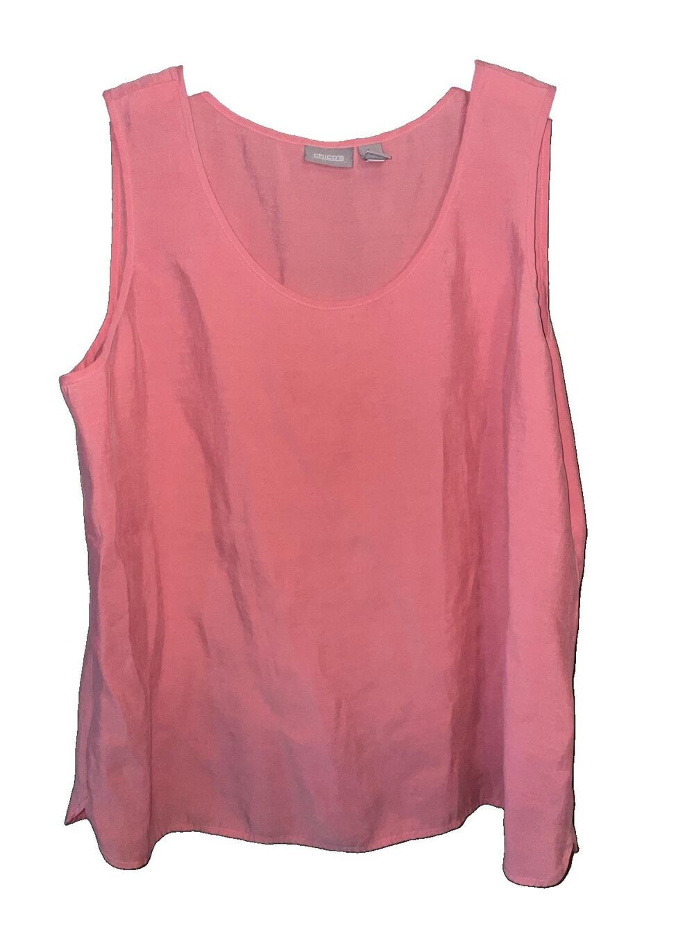 Chico’s Light Pink Coral Sleeveless Tank Top Flowy Lightweight Sz 3 (XL 16)